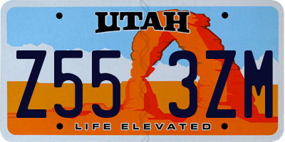 UT license plate Z553ZM