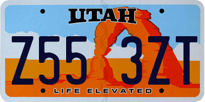 UT license plate Z553ZT