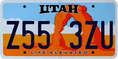 UT license plate Z553ZU