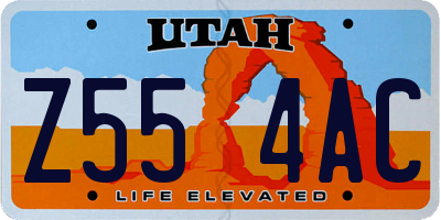 UT license plate Z554AC