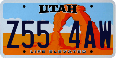 UT license plate Z554AW