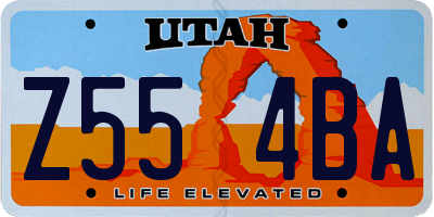 UT license plate Z554BA