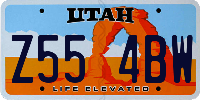 UT license plate Z554BW