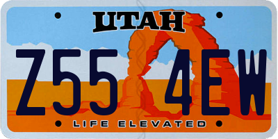 UT license plate Z554EW