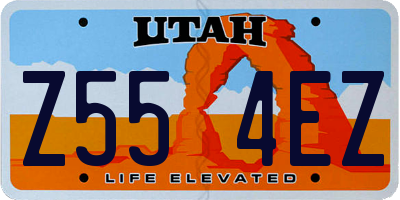 UT license plate Z554EZ