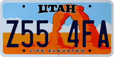 UT license plate Z554FA