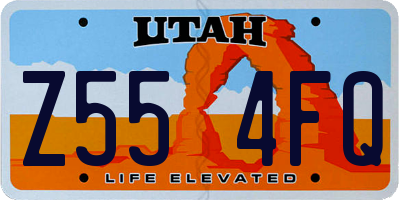 UT license plate Z554FQ