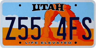 UT license plate Z554FS