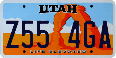 UT license plate Z554GA
