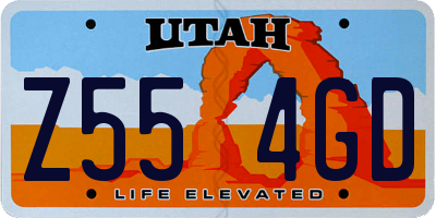 UT license plate Z554GD