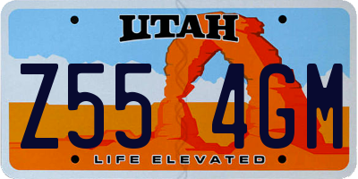 UT license plate Z554GM