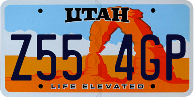 UT license plate Z554GP