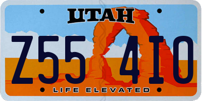 UT license plate Z554IO