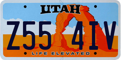 UT license plate Z554IV
