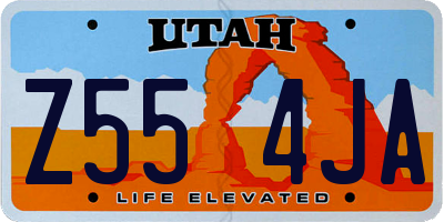 UT license plate Z554JA