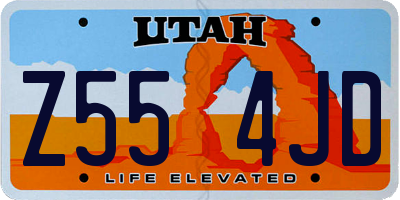 UT license plate Z554JD