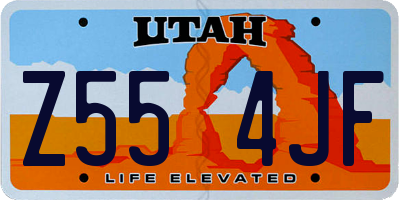 UT license plate Z554JF
