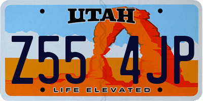 UT license plate Z554JP