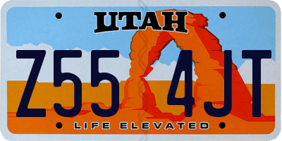 UT license plate Z554JT