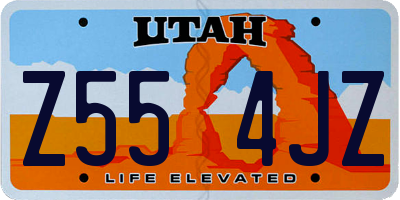 UT license plate Z554JZ