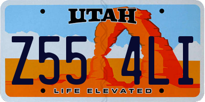 UT license plate Z554LI