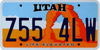 UT license plate Z554LW