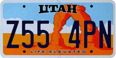 UT license plate Z554PN