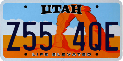 UT license plate Z554QE
