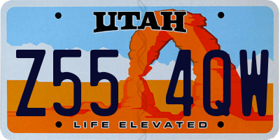 UT license plate Z554QW