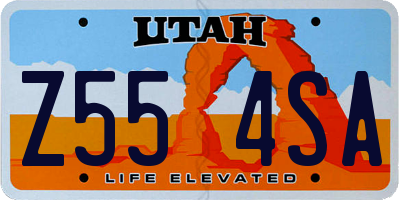 UT license plate Z554SA
