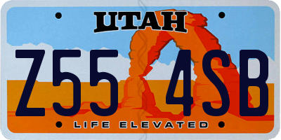 UT license plate Z554SB