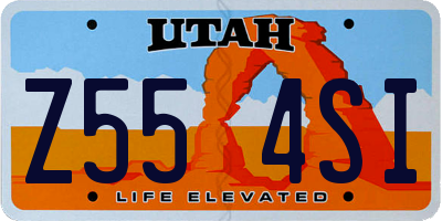 UT license plate Z554SI