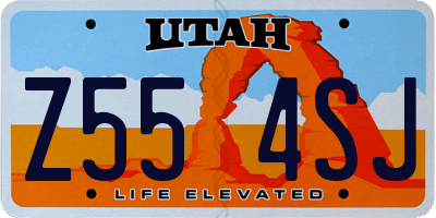 UT license plate Z554SJ