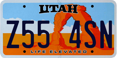 UT license plate Z554SN