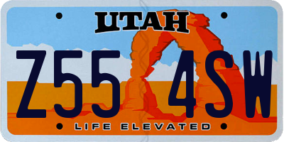 UT license plate Z554SW