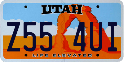 UT license plate Z554UI