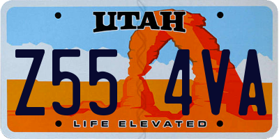 UT license plate Z554VA