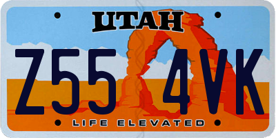 UT license plate Z554VK