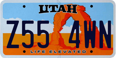 UT license plate Z554WN