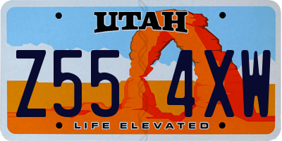 UT license plate Z554XW