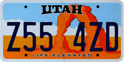 UT license plate Z554ZD
