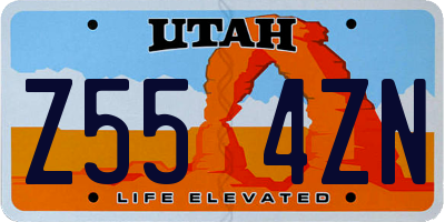 UT license plate Z554ZN