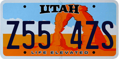UT license plate Z554ZS