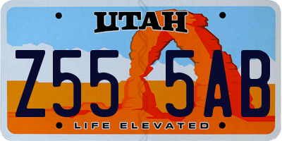UT license plate Z555AB