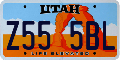 UT license plate Z555BL