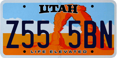 UT license plate Z555BN