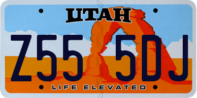 UT license plate Z555DJ
