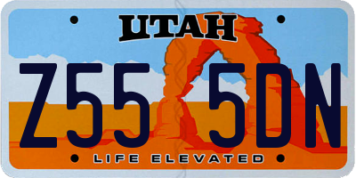 UT license plate Z555DN