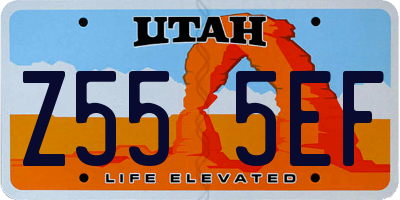 UT license plate Z555EF