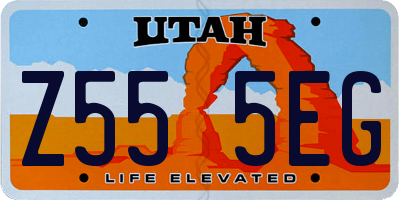 UT license plate Z555EG